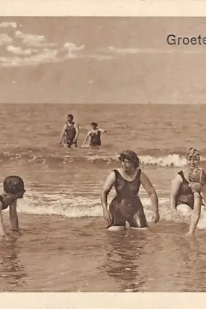 Tylko dziś Zandvoort Groeten uit 1929 Zwemmers in zee HC15888