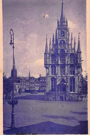 Premium Gouda markt Stadhuis R.K. Kleiweg kerk HC15783