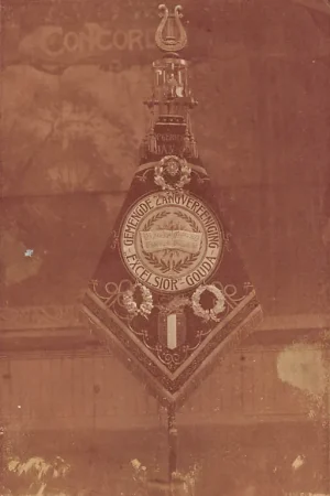 Ekspresowa dostawa Gouda Westhaven Gebouw Concordia Fotokaart Vaandel Gemengde Zangvereeniging Excelsior Gouda HC15768