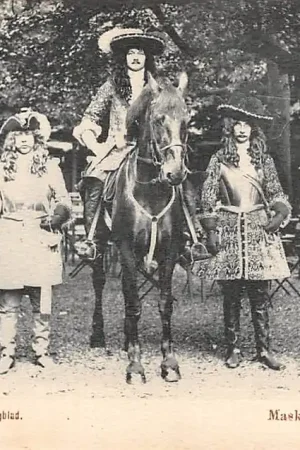 Leiden Maskerade 1905 72 Ruiter te paard met heren HC15429 Wyprzedaż