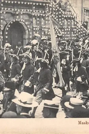 Leiden Maskerade 1905 50 Bij het stadhuis in de Breestraat HC15412 Tylko dziś