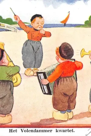 Volendam Het Volendammer kwartet Klederdracht Fantasie Vintage HC15341 Nowość