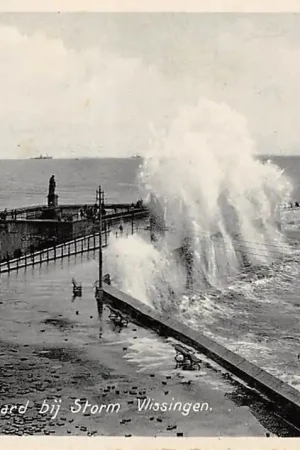 Oryginalny Vlissingen Boulevard bij Storm Noordzee Restaurant 1939 HC15170