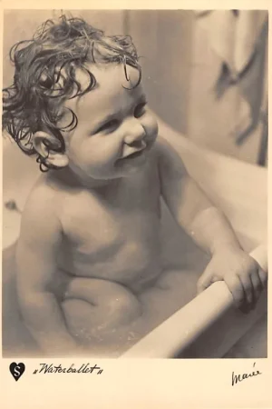 Nowość Fantasie Vintage Hartediefjes Waterballet Kind in bad 1943 HC15048