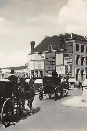 Dordrecht Engelenburgerbrug 1933 met Koetsen Paard en wagen HC14836 Zwrot pieniędzy