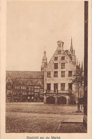 Gouda Markt Achterzijde Stadhuis en St. Jan HC14703 Darmowa dostawa