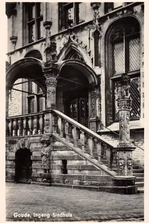 Gouda Markt Ingang Stadhuis 1941 HC14694 Rabat