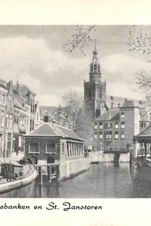 Promocja Gouda Gouwe met Visbanken en St. Janstoren Binnenvaart schepen HC14731