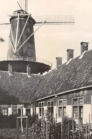 Gouda Raam Roomsche Hofje Molen De Roode Leeuw op de Vest 1940 HC14729 Bezpieczna płatność