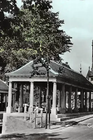 Gouda Gouwe met Visbanken en St. Jans kerk 1958 HC14649 Nowość