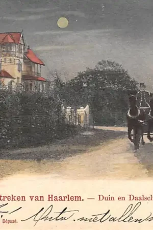 Haarlem Bloemendaal Duin en Daalsche weg met paard en wagen 1903 HC14591 Wyprzedaż