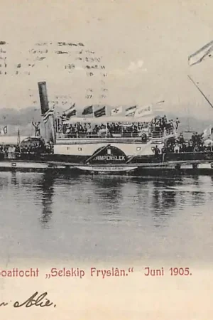 Niska cena Schoonhoven Boottocht Selskip Fryslan Juni 1905 Reederij op de Lek s.s. Krimpen aan de Lek Binnenvaart schepen Scheepvaart HC13947