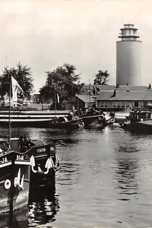 Oryginalny Terneuzen Oostkolk met vuurtoren Binnenvaart schepen Balboa DiJa Trio Scheepvaart 1967 HC13646