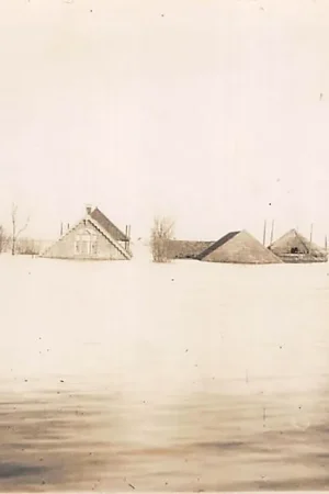 Reeuwijk 1926 Overstroming polders Broekvelden en Vettenbroek Fotokaart HC13607 Oryginalny