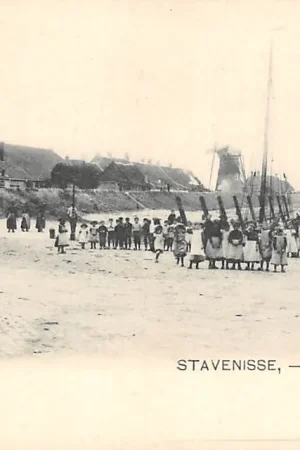 Popularny Stavenisse De Haven met kinderen en molen HC13108