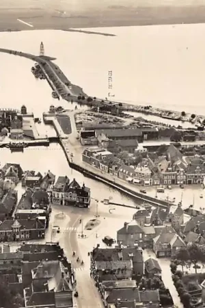 Autentyczny Lemmer Panorama met haven 1960 HC12577