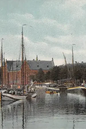 Groningen Zuiderhaven met binnenvaart schepen Scheepvaart HC12806 Szybka dostawa