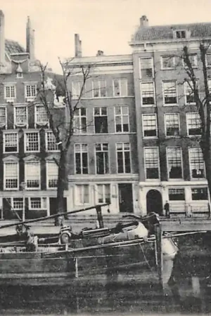 Rotterdam Geldersche Kade met het huis met de Zeepaarden (afgebroken in 1873) Binnenvaart schepen Scheepvaart HC12474 Bezpieczna płatność
