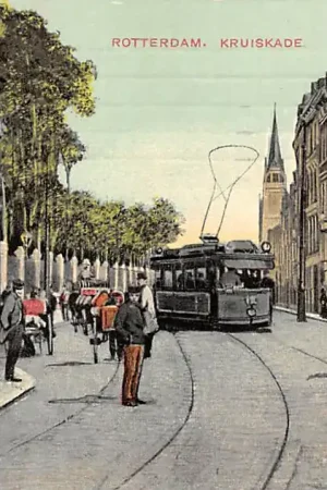 Bezpieczna płatność Rotterdam Kruiskade met ingang Diergaarde RETM Tram 1911 HC12460