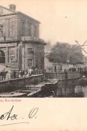 Oferta Rotterdam Delftsche Poort met de rond 1915 gesloopte Molen de Haas Binnenvaart schepen Scheepvaart 1903 HC12227