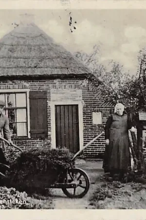 Szybka dostawa Putten Terug van plaggensteken Boerderij Klederdracht Veluwe Vintage HC12076