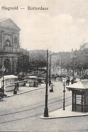 Rotterdam Delftsche Poort met Slagveld Tram huisje RETM 1911 HC12222 Promocja