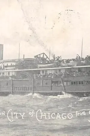 Oryginalny USA Amerika Excursion on City of Chicago from St. Joseph Michigan 1907 Noord-Amerika Scheepvaart HC11641