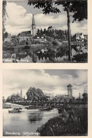 Doesburg Mooie Doesburg en Schipbrug Gashouder en wateroren Binnenvaart schepen HC11398 Szybka dostawa