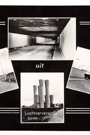 Tani Beverwijk Groeten uit 1959 Ingang Velser Tunnel Tunnel viaducten Luchtverversingstoren HC11284