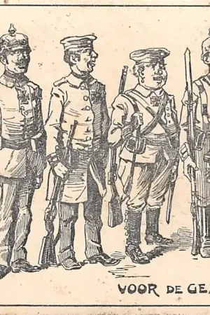 Wyprzedaż Militair WO1 1914-1918 Voor de cultuur Voor de gezonden Illustrator G. Franck Onderscheiden soldaten HC11086