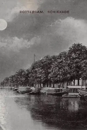 Rotterdam Schiekade met binnenvaart schepen Scheepvaart 1915 HC10733 Wyprzedaż