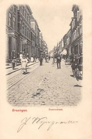Groningen Heerestraat met volk in 1902 HC10419 Kup teraz