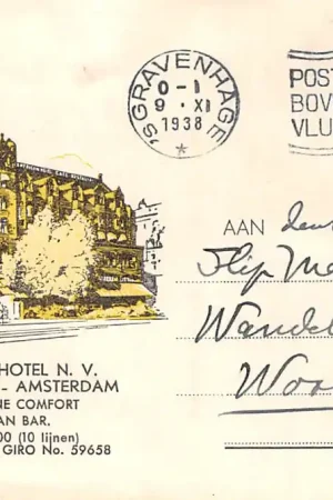 Amsterdam Reclame briefkaart American Hotel Leidscheplein 1938 HC9998 Tani
