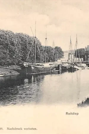 Groningen Reitdiep Binnenvaart schepen Scheepvaart HC10180 Darmowa dostawa