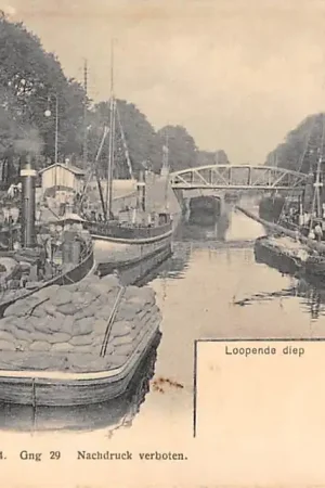 Darmowa dostawa Groningen Loopende Diep 1904 Binnenvaart schepen Scheepvaart Schip Hunze VII HC10162