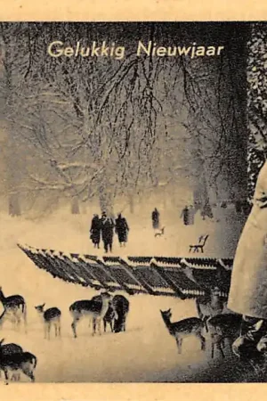 Militair WO2 Mobilisatie Winter herten in de sneeuw Gelukkig NIeuwjaar Soldaten HC10220 Nowość