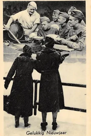 Militair WO2 Mobilisatie Gelukkig Nieuwjaar Soldaten HC10215 Oryginalny