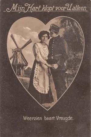 Zwrot pieniędzy Militair WO1 1914-1918 Mobilisatie Soldaat met vrouw Molen Soldaten HC10199