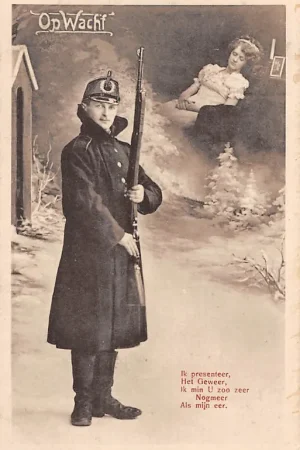 Militair WO1 Mobilisatie 1914-1918 Soldaat op wacht Soldaten HC10195 Tylko dziś