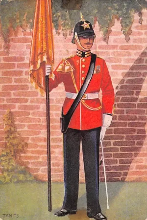 Tylko dziś Militair Garderegiment Prinses Irene Ceremoniële tenue Adjudant-onderofficier-vaandeldrager Soldaten 1949 Illustrator F. Smits HC9852