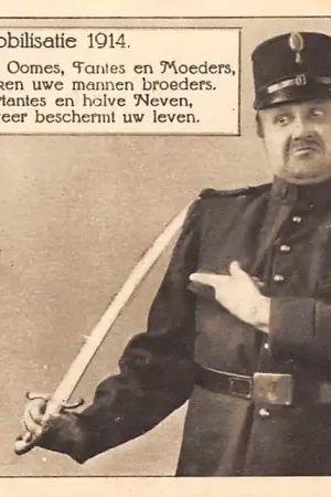 Tylko dziś Militair Mobilisatie 1914 VIII Tekst uit de Landweerrijmen van Chr. van Abkoude Soldaten WO1 HC9738