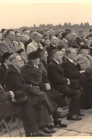Rabat Gouda Joubertstraat Fotokaart Eerste Steenlegging Coornhert Gymnasium 1950 HC9576