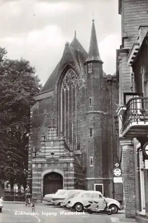 Enkhuizen Ingang Wester kerk Auto VW Scooter 1967 HC9142 Bezpieczna płatność