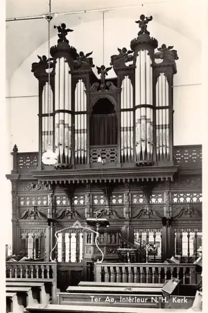 Ter Aa Interieur Ned. Hervormde Kerk met orgel 1955 HC9135 Nowość