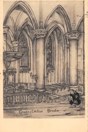 Breda Groote of L.Vr. Kerk 1938 Interieur HC8639 Premium