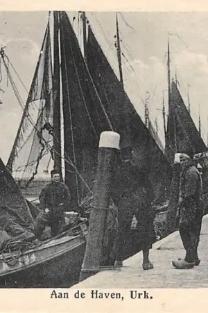 Urk Aan de Haven Vissers schepen Klederdracht 1925 Vintage HC8335 Darmowa dostawa