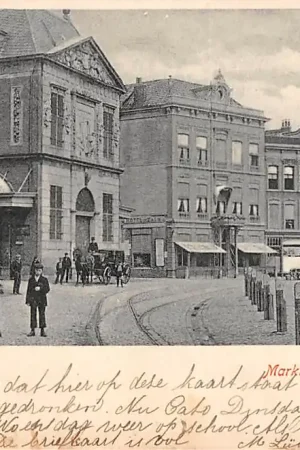 Gouda Markt Waag Café Harmonie Hotel de Zalm Tram spoor HC8208 Oferta