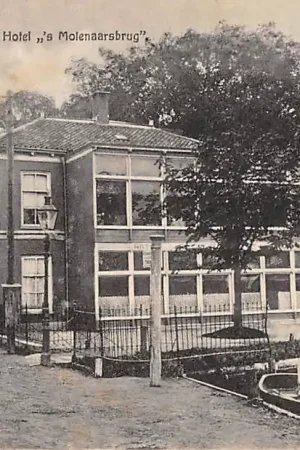 Alphen aan den Rijn Hotel 's Molenaars Boot met melkbussen 1924 HC7954 Autentyczny
