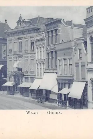 Bezpieczna płatność Gouda Markt Waag Hotel De Zalm Tramspoor in 1898 HC7917