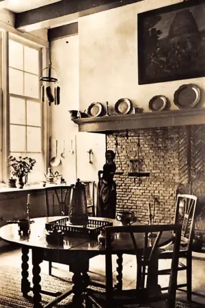 Gouda Oosthaven Sted. Museum Het Catharina Gasthuis De keuken uit 1665 in 1954 HC7648 Tani